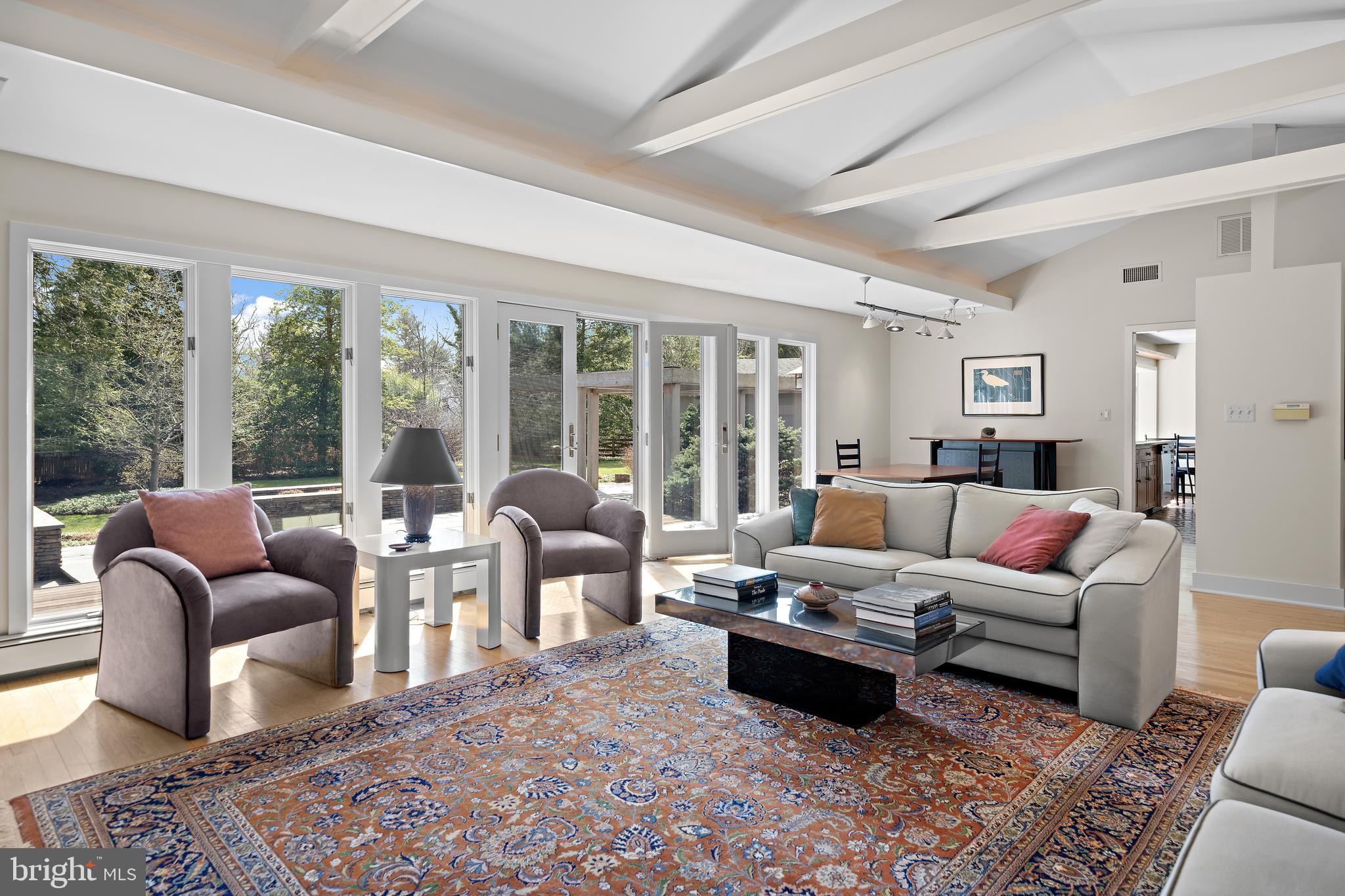 6 Ober Road Princeton, NJ 08540 - Photo 4 of 49 Living room with French doors to deck.