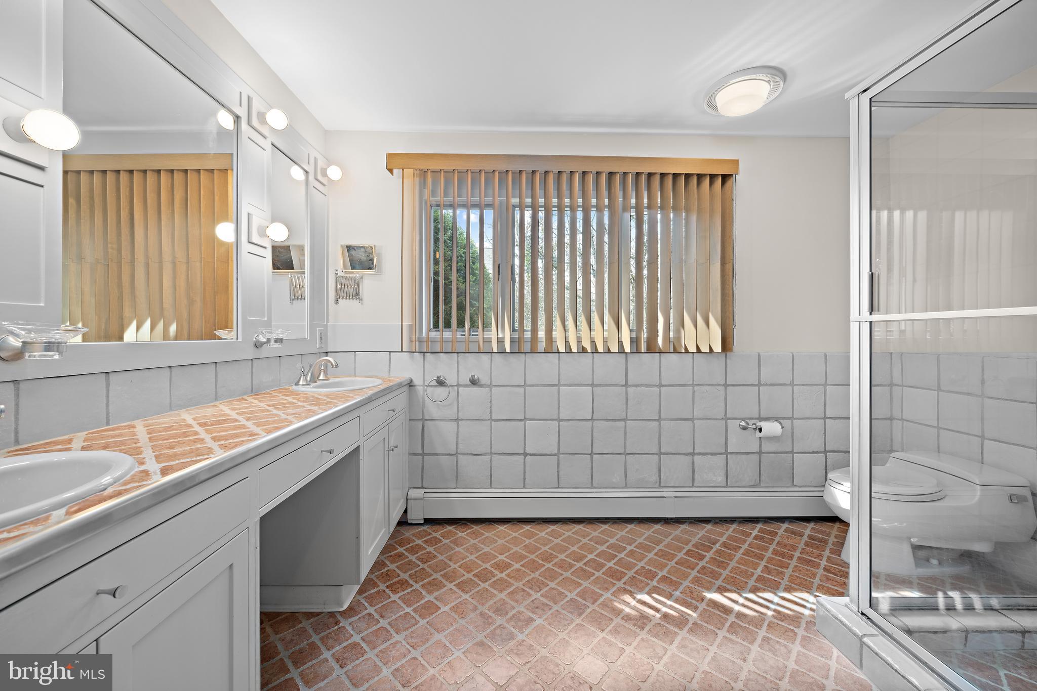 6 Ober Road Princeton, NJ 08540 - Photo 34 of 49 Master bath - dual sinks & glass enclosed shower.