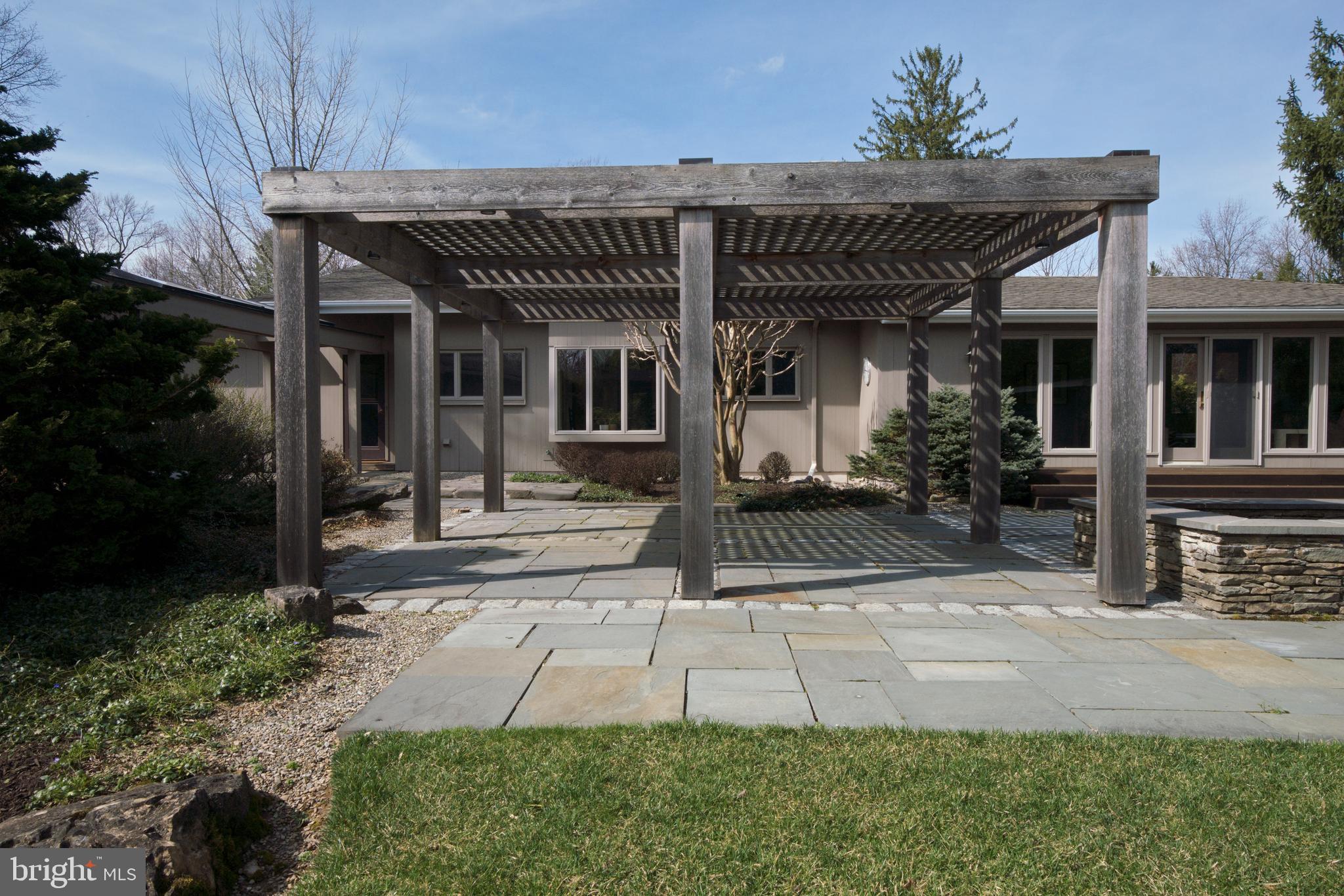 6 Ober Road Princeton, NJ 08540 - Photo 44 of 49 Pergola above blue stone patio.