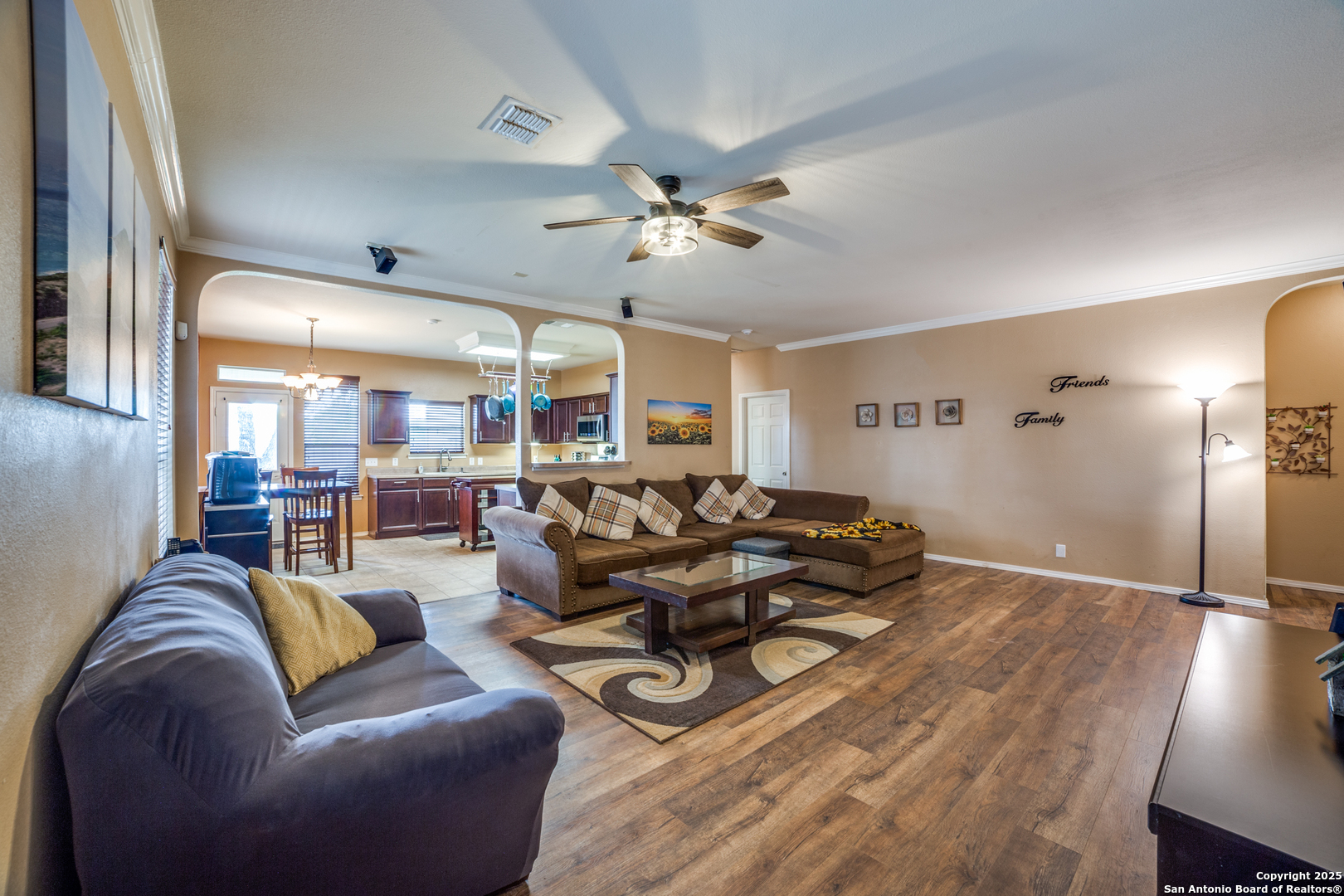 a living room with furniture
