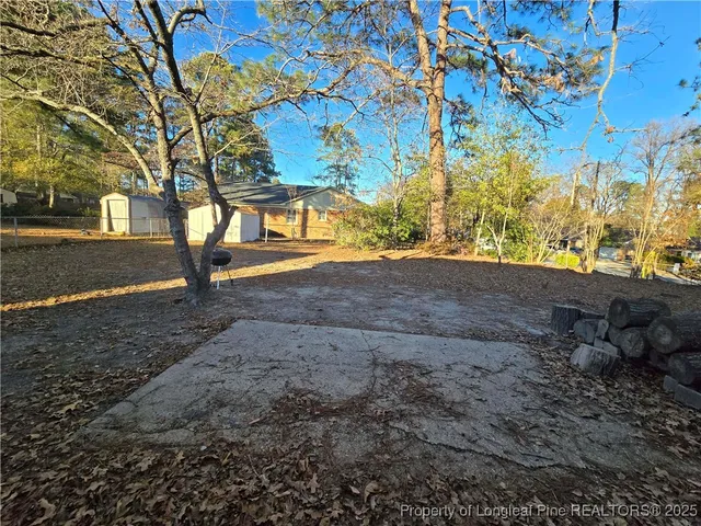 a backyard of a house with lots of green space