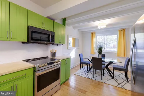 a kitchen with stainless steel appliances a stove a sink and a microwave