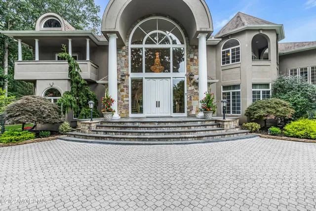 a front view of residential houses