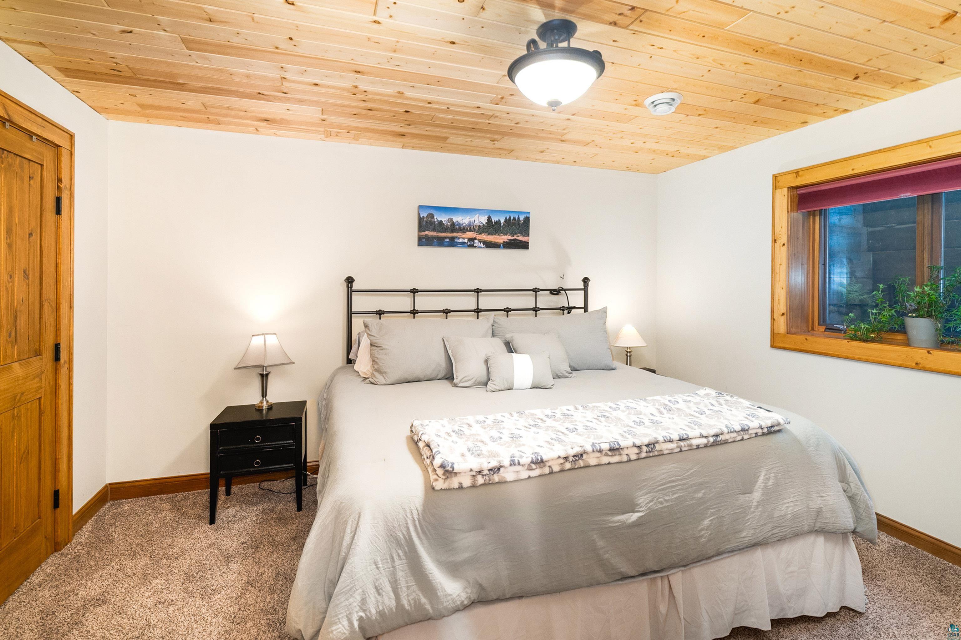 75 East Stark Road Esko, MN 55733 - Photo 39 of 87 Carpeted room featuring a wood-panel ceiling and white walls