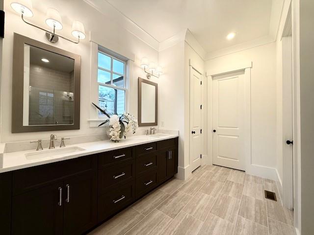 326 Reese Way Ball Ground, GA 30107 - Photo 16 of 37 a spacious bathroom with a double vanity sink a mirror and a shower