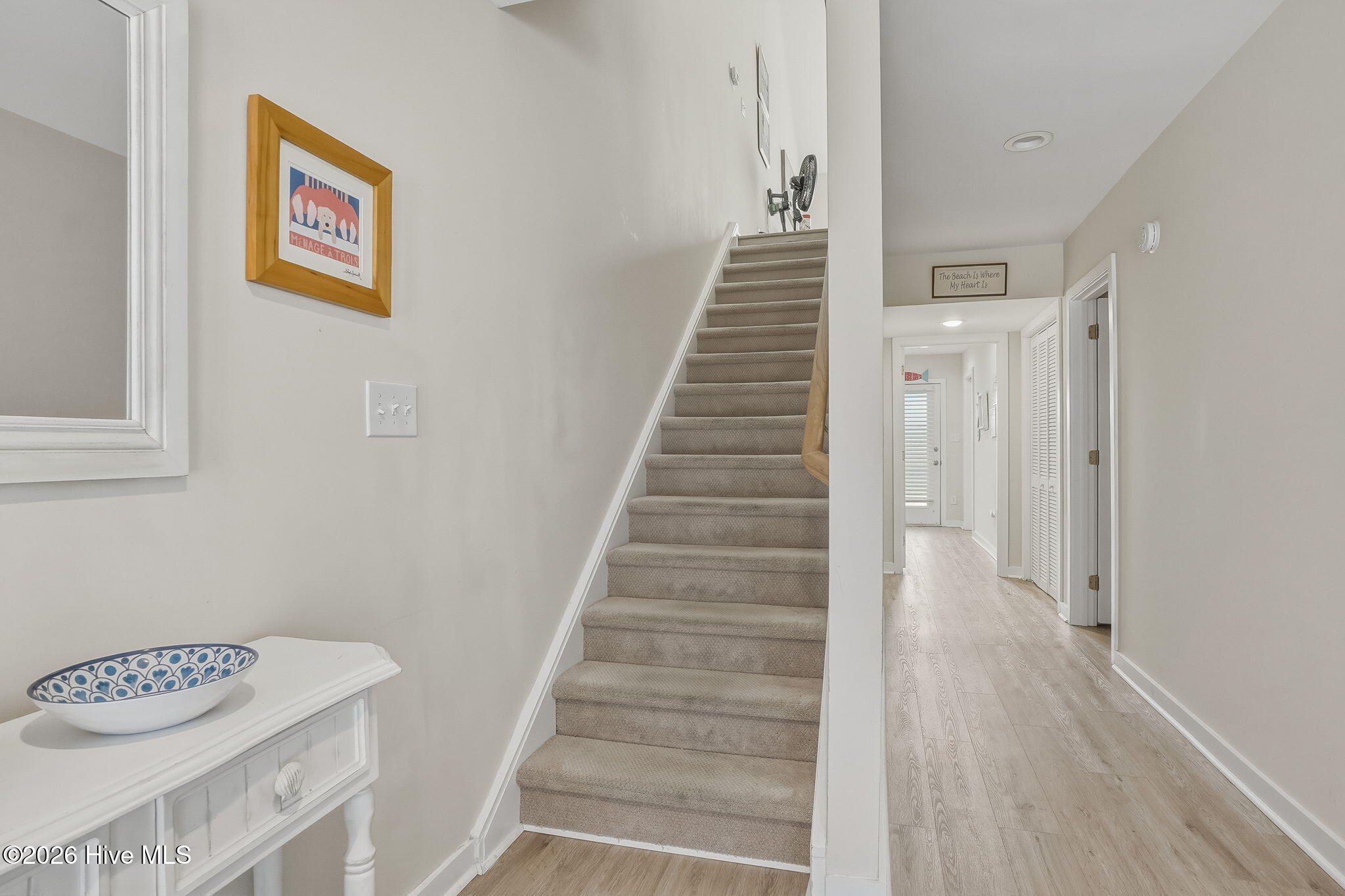 289 Salter Path Road, Unit 10 Pine Knoll Shores, NC 28512 - Photo 17 of 44 Entry and Stairway to 2nd Floor