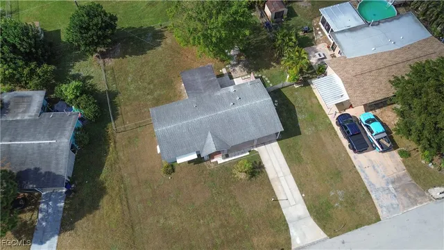 an aerial view of a house