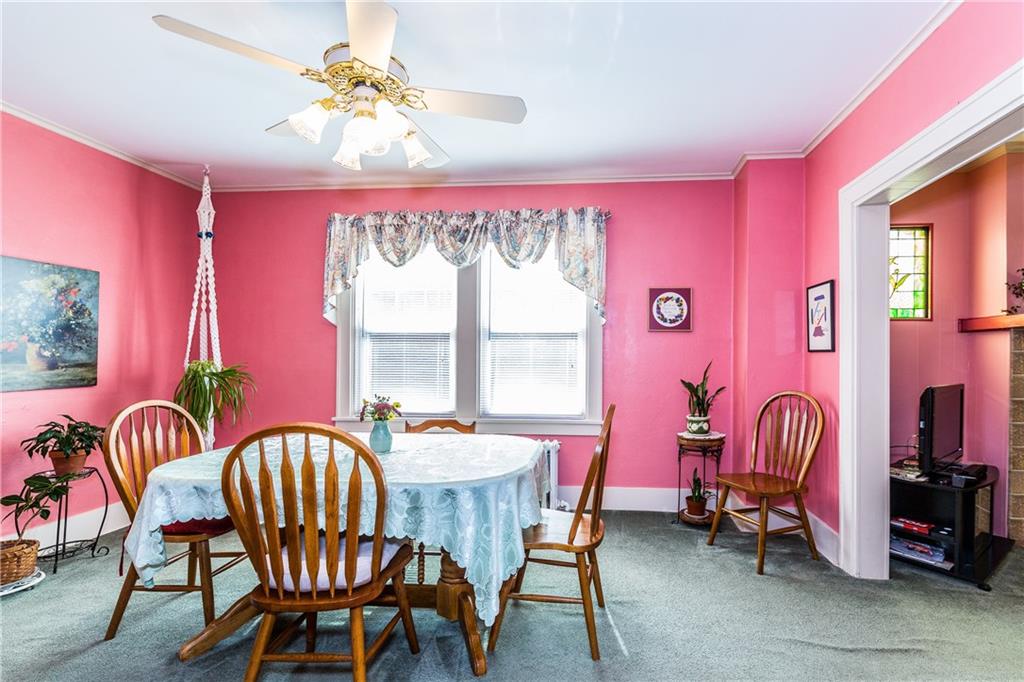 1518 Evergreen Road Pittsburgh, PA 15209 - Photo 8 of 25 DINING ROOM 15X11: Great size for family dinners has a ceiling fan and crown molding.