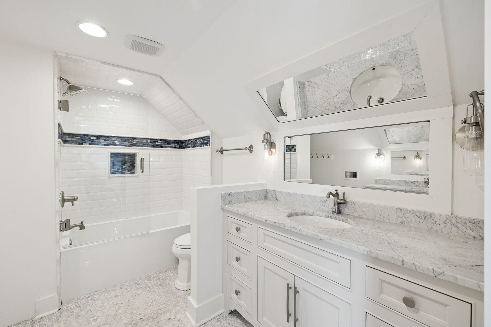 13 Madaket Way Watersound, FL 32461 - Photo 43 of 62 a bathroom with a granite countertop sink a toilet and shower