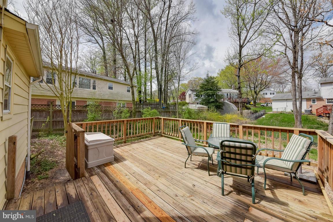 6716 Huntsman Boulevard Springfield, VA 22152 - Photo 26 of 30 a view of balcony with wooden floor and outdoor seating