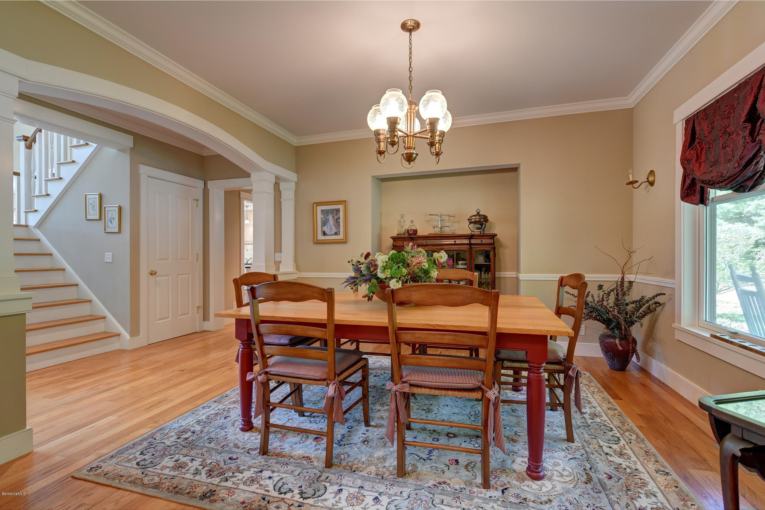 28 Austerlitz Road West Stockbridge, MA 01266 - Photo 14 of 44 a view of a dining room with furniture a chandelier and wooden floor