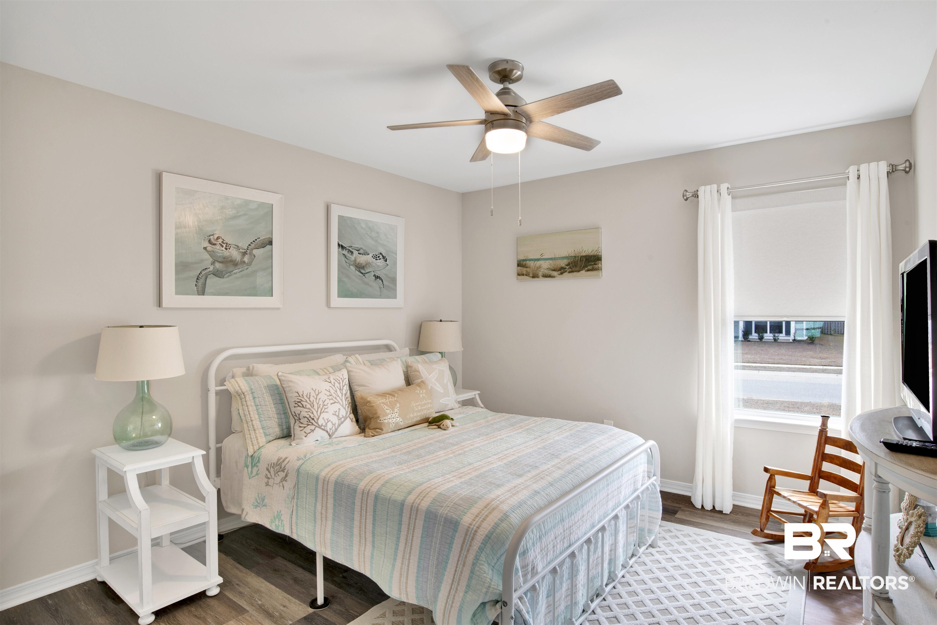 3097 Ingrid Lane Foley, AL 36535 - Photo 22 of 38 Bedroom with ceiling fan and dark hardwood / wood-style floors
