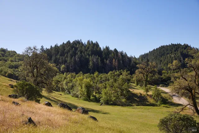 a view of a lake with a mountain in the background
