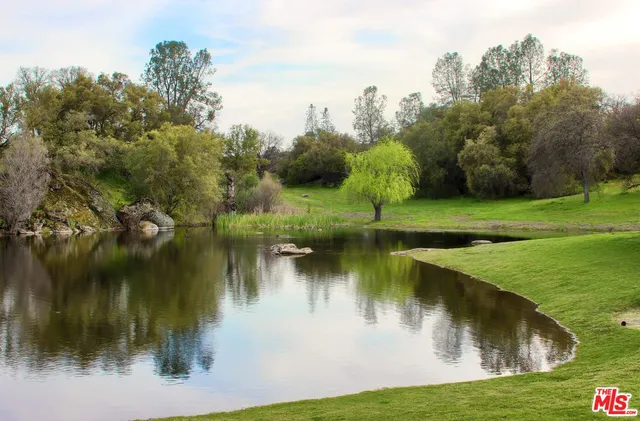 a view of a lake in middle of the town