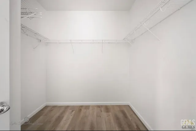 a view of small space with racks on the wall