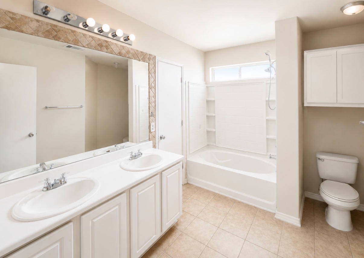 1148 Amberwood Loop Kyle, TX 78640 - Photo 15 of 20 Dual vanity sinks provide ample space in this bright, functional bathroom.