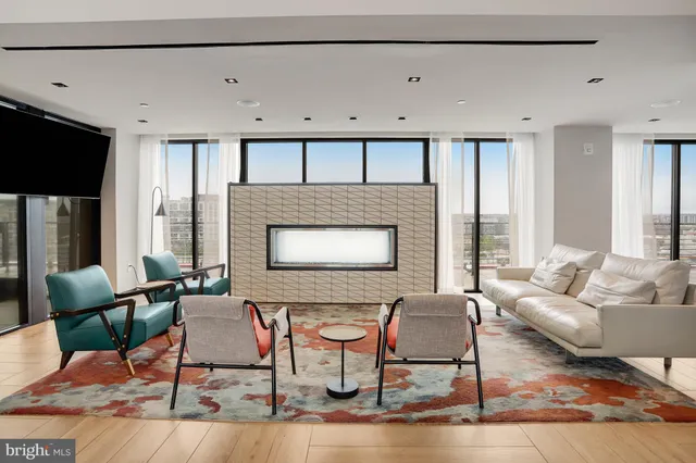 a view of parking garage with cars