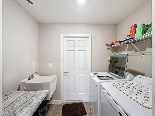 a room with a bed and a table