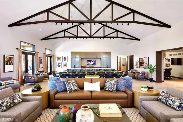 a living room with furniture