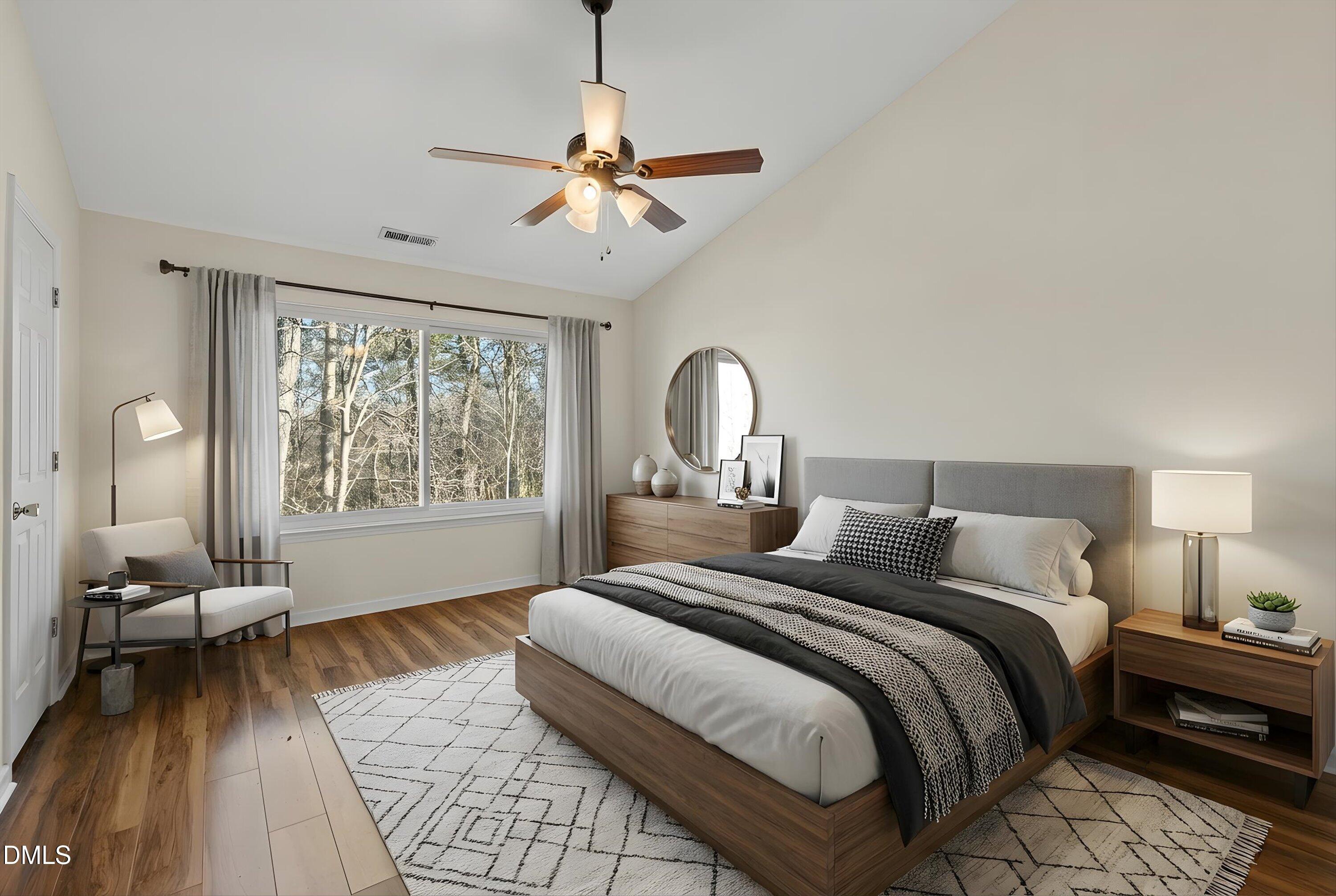 4750 Black Mountain Path Raleigh, NC 27612 - Photo 25 of 51 Virtually Staged ~ Primary owners suite--new windows throughout, looks out to the peaceful woods