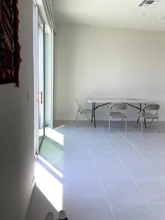 a view of an outdoor space with seating area