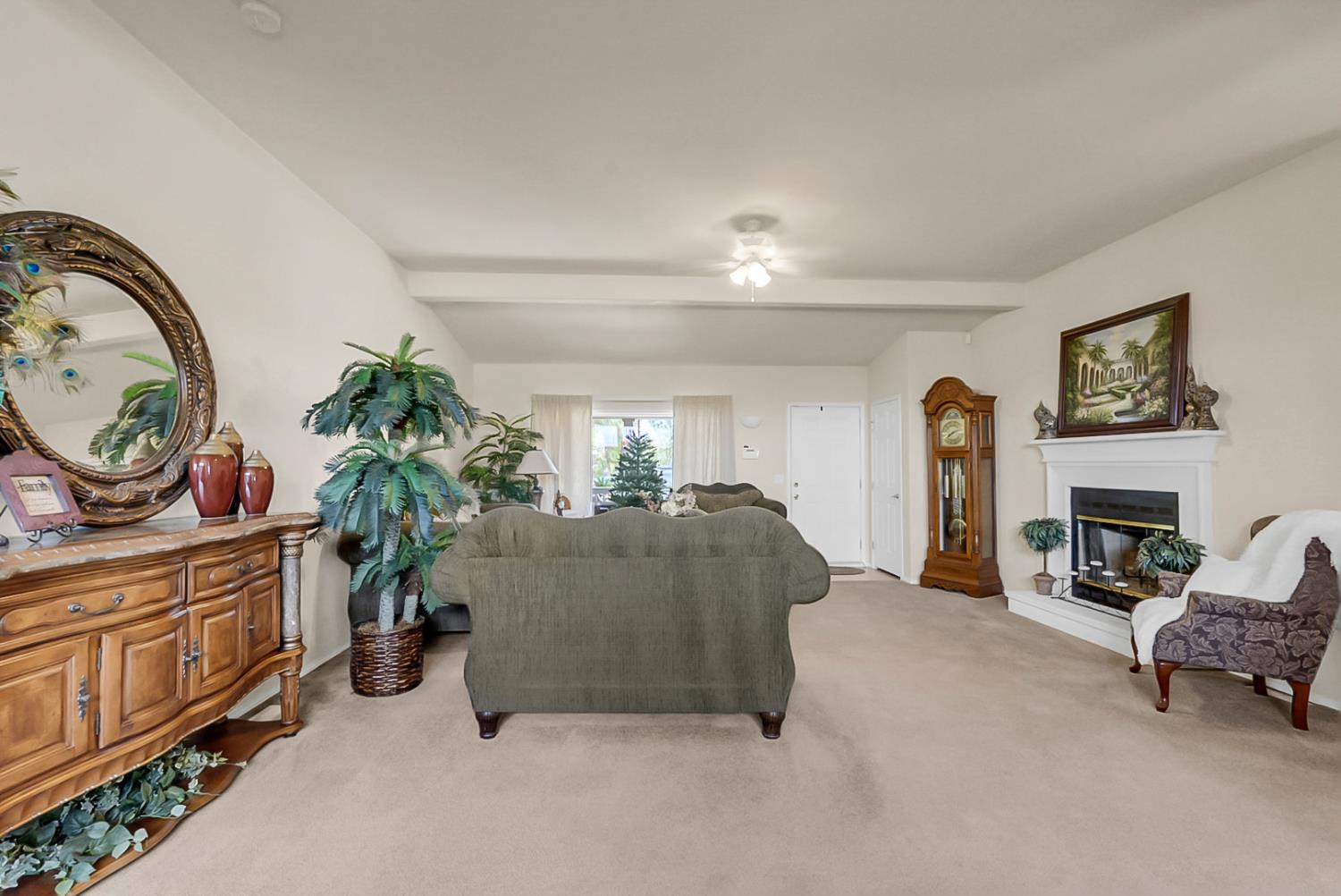 19814 West Grant Line Road Tracy, CA 95391 - Photo 3 of 57 a living room with furniture a fireplace and a potted plant