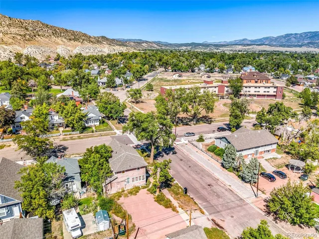 a view of city and mountain