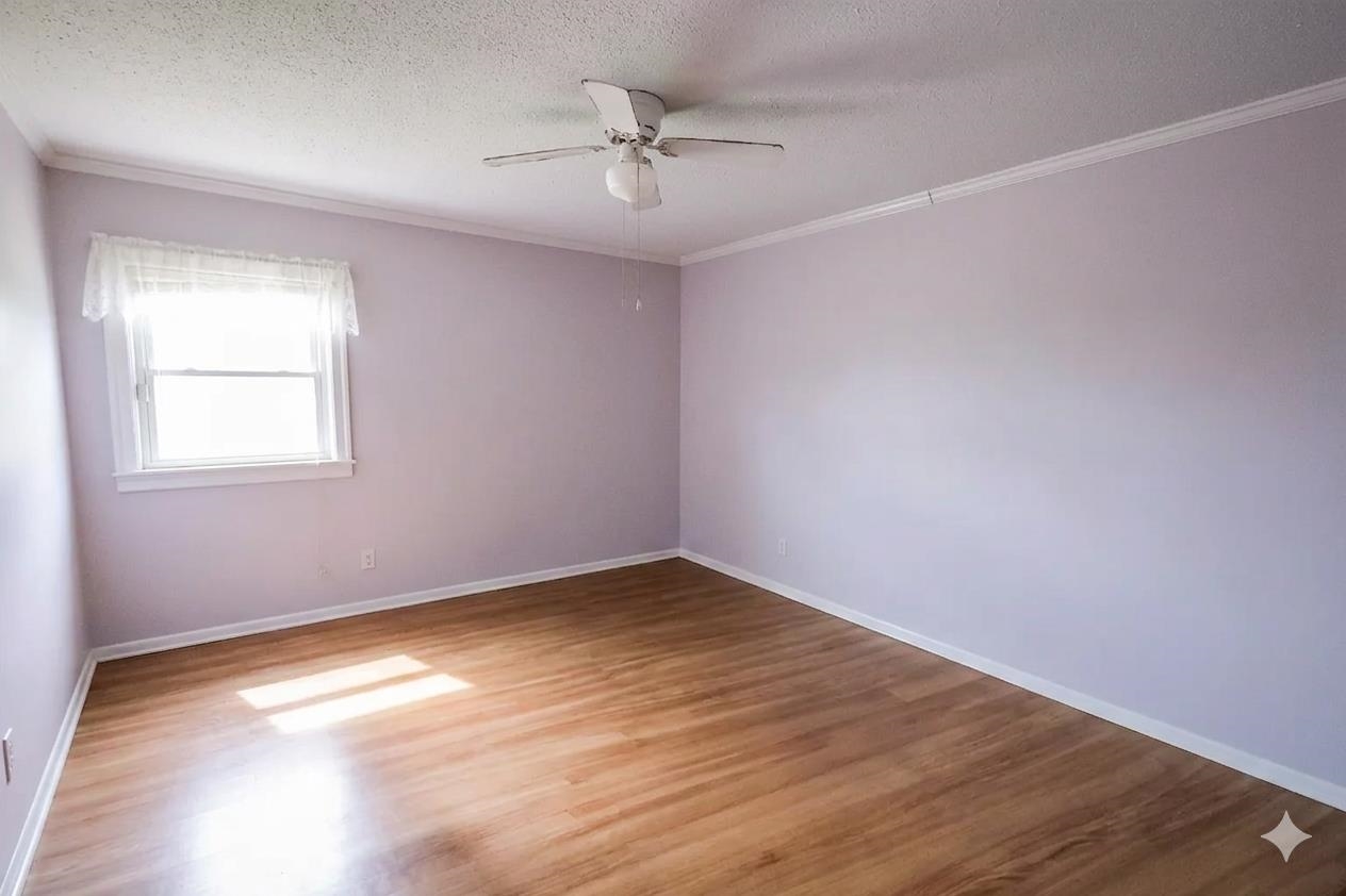 7840 Munford Giltedge Road Burlison, TN 38015 - Photo 25 of 38 an empty room with a window and a ceiling fan