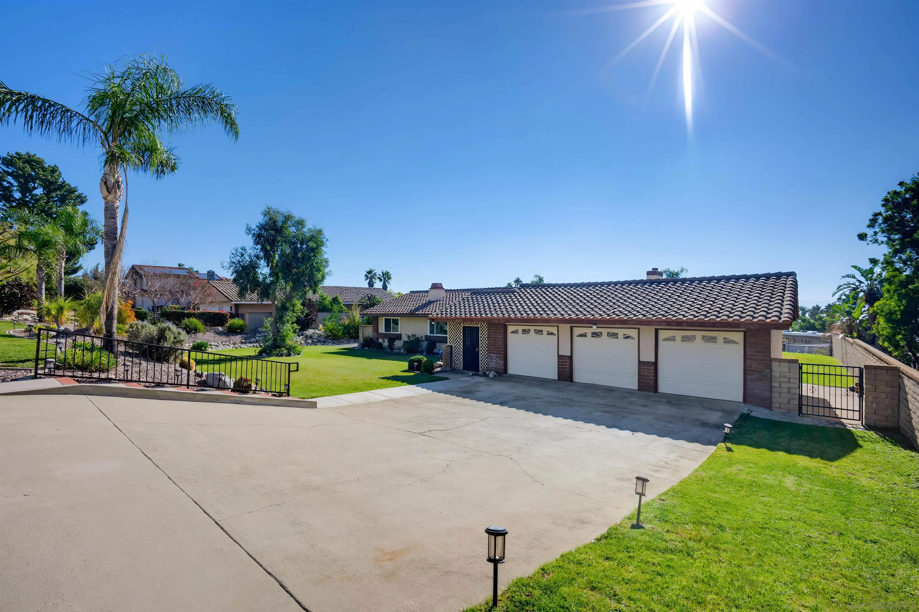 a view of house with outdoor space and palm tree