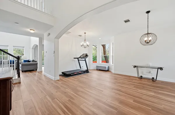 a view of livingroom with hardwood floor and window