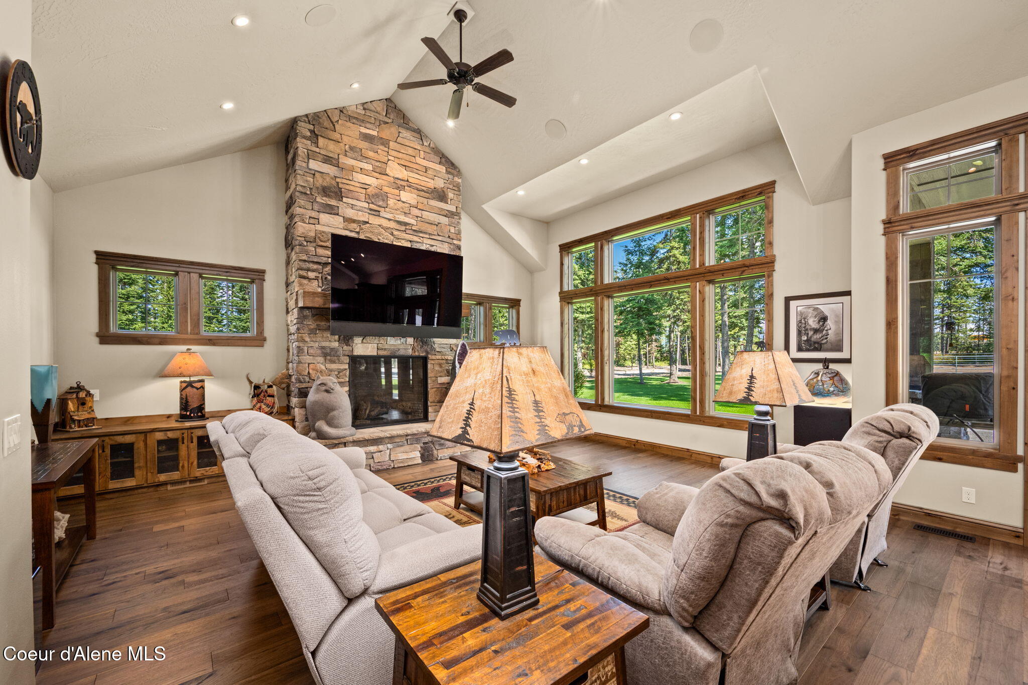 1609 East Amulet Circle Rathdrum, ID 83858 - Photo 7 of 68 Floor to ceiling stone gas fireplace