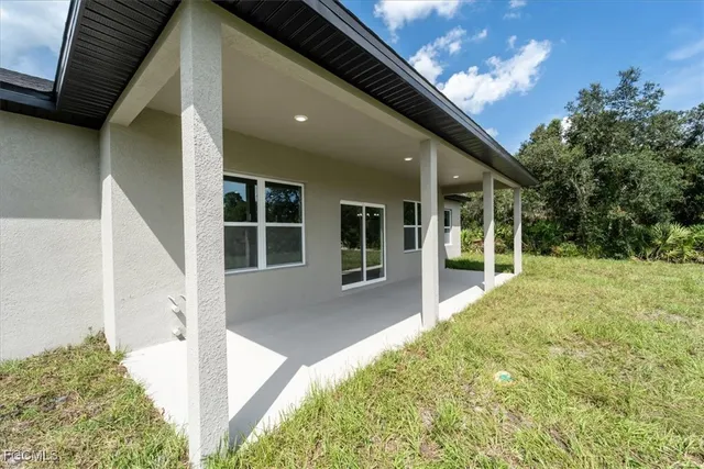 a house view with a garden space