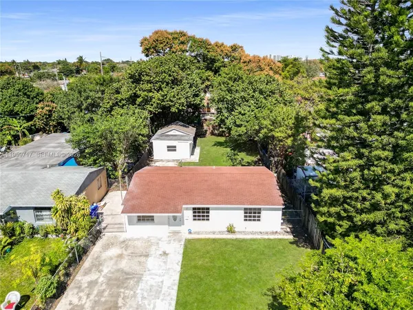 an aerial view of a house