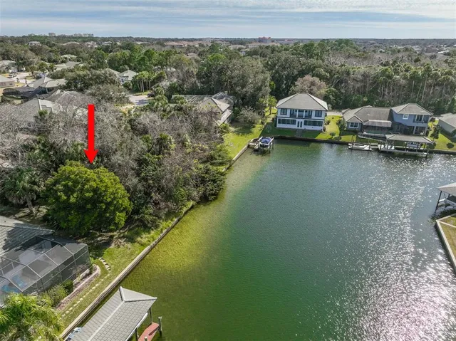 a view of a lake with boats in it