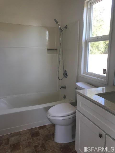 2 Oriole Road Orinda, CA 94563 - Photo 16 of 22 a bathroom with a granite countertop toilet a sink and a bathtub
