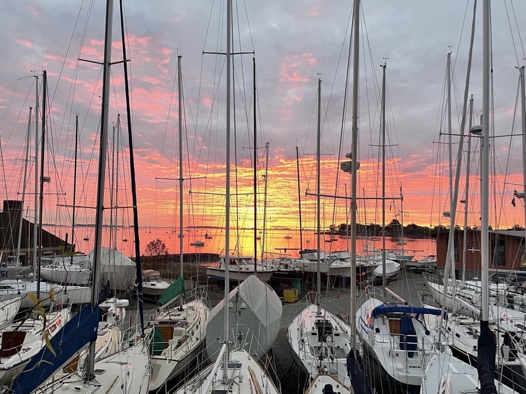 a view of dining room with large windows