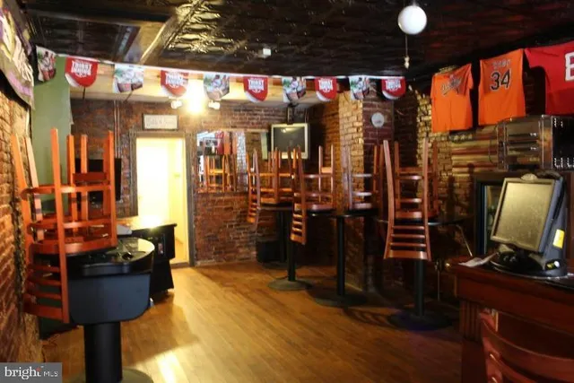 a room with pool table