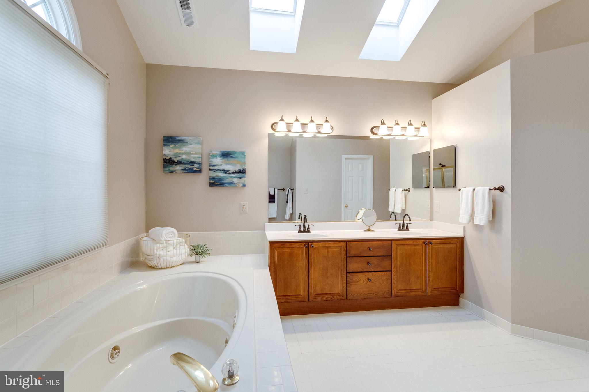 8548 Hooes Road Springfield, VA 22153 - Photo 39 of 53 Master Bathroom with Two Skylights