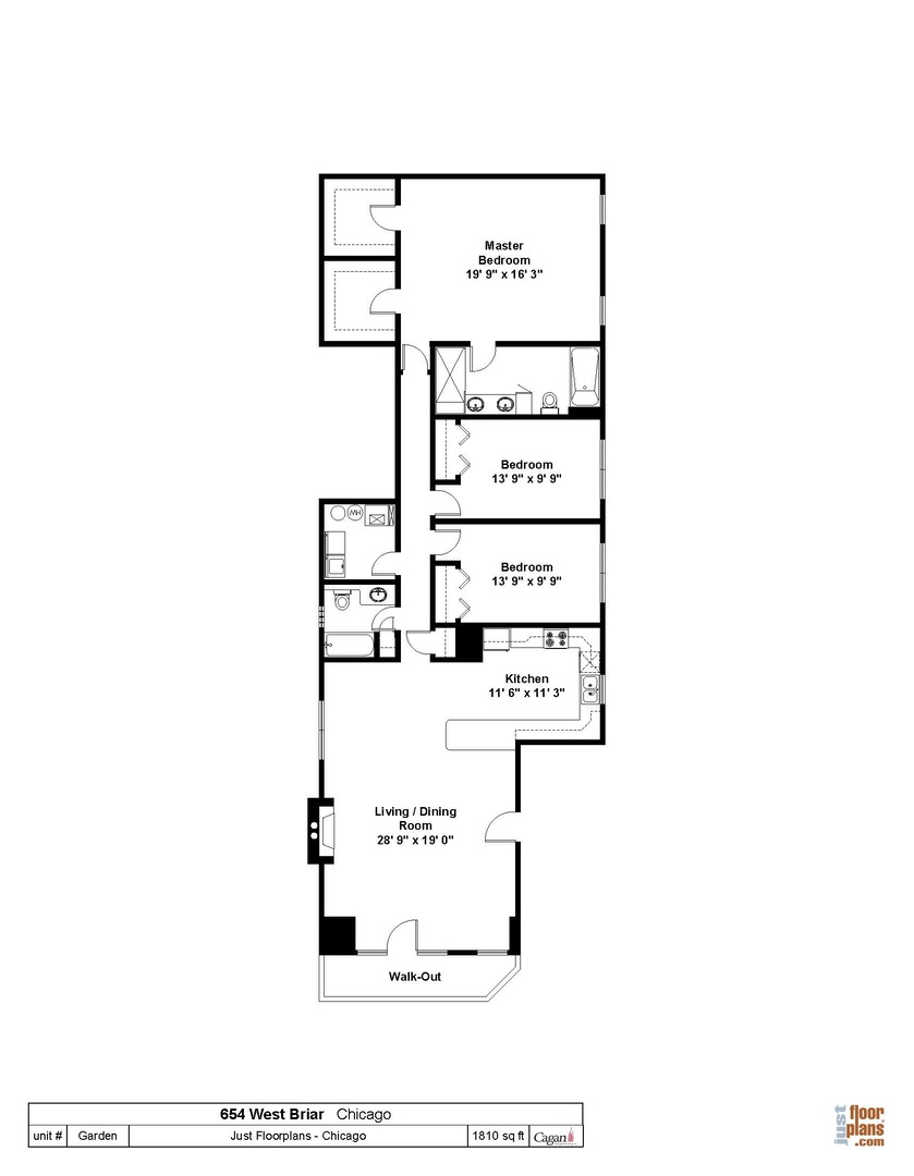 654 West Briar Place, Unit G Chicago, IL 60657 - Photo 2 of 17 a picture of a floor plan