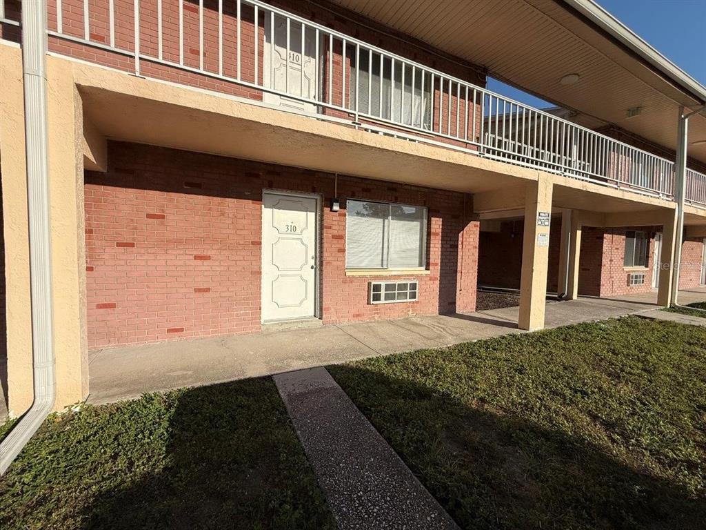 a front view of a building