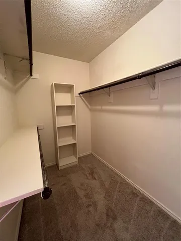 a view of an empty room with a closet