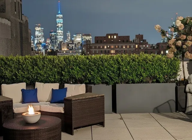 a city view from a balcony