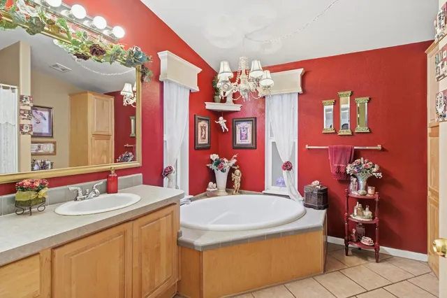 a backyard of a house with lots of green space