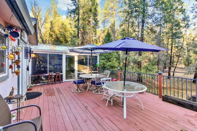 a backyard of a house with entertaining space