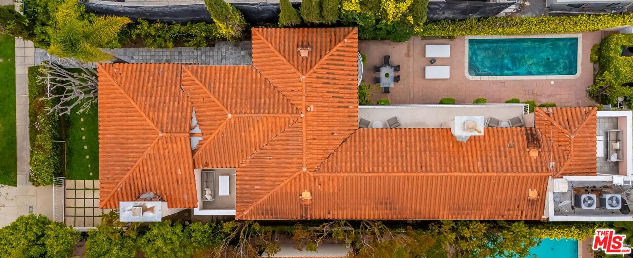 110 North Oakhurst Drive Beverly Hills, CA 90210 - Photo 29 of 29 an aerial view of a house with a swimming pool