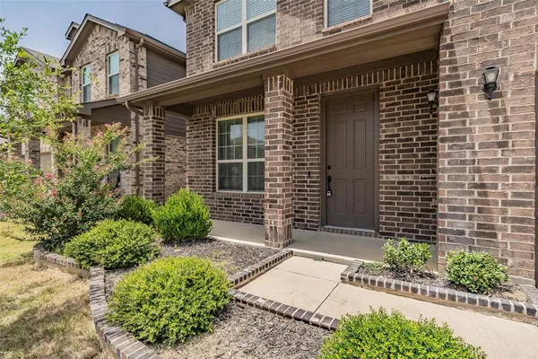 front view of a brick house
