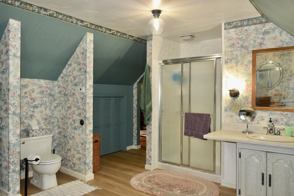 62 West Branch Road Ashfield, MA 01330 - Photo 29 of 42 a bathroom with a sink a toilet and shower