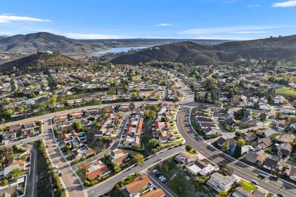 an aerial view of residential house with parking space
