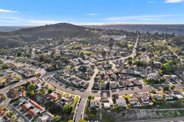 an aerial view of a city