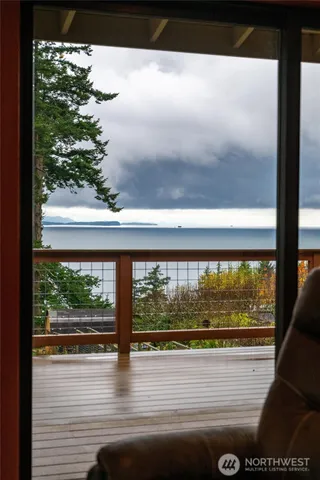 a view of a glass door